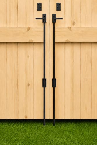 24" Heavy Duty Cane Bolt Gate Drop Rod Extra Thick Ground Latch 2 Pack - color: 24 Inch