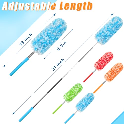 Tanlade 12 Pcs Microfiber Feather Dusters for Cleaning, Bright Color - color: Bright Color