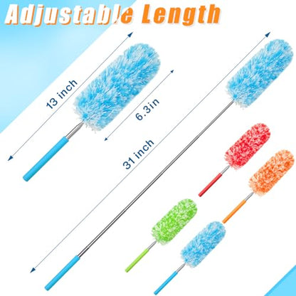Tanlade 12 Pcs Microfiber Feather Dusters for Cleaning, Bright Color - color: Bright Color