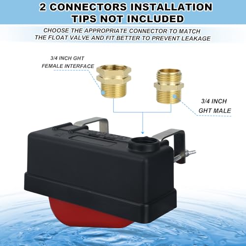 2pcs Stock Water Tank Float Valve, Automatic Water Trough Float Valve Level Control for Autofill Livestock Waterer Pond Pools Hydroponics Aquarium