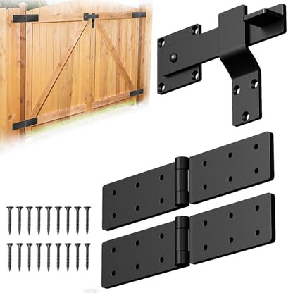 Fence Gate Hinge and Latch Set 2Pack Heavy Duty Gate Hardware Kit