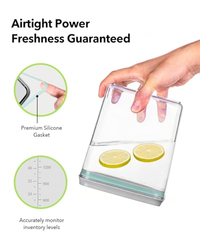 Airtight Food Storage with One-Touch Lid, (3 × 1.27 QT / 1.2 L) Stackable Durable PET for Sugar, Grains, Coffee Beans, and Baking Pantry Organization - color: 1.3QT*3