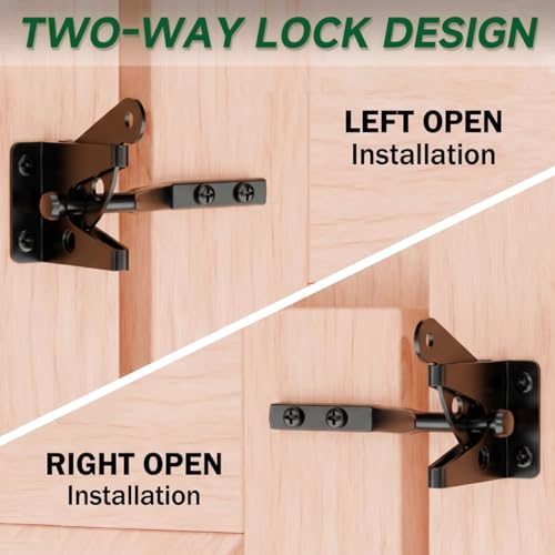 Self-Locking Gate Latch, Heavy Duty Automatic Gravity Lever for Wood Fence - size: Normal