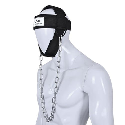 Star Universe Products Neck Harness with Heavy-Duty Chain - Adjustable Head and Chin Straps for Neck Strength and Pain Relief