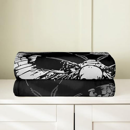 Feelyou Death Moth Gothic Throw Blanket 50" x60 All Season - color: Multi 13, size: Throw