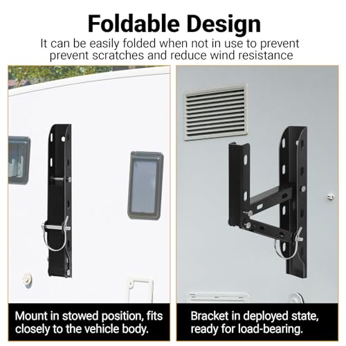 Foldable Trailer Ladder Rack, Heavy Duty Side Mount Carrier