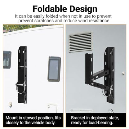 Foldable Trailer Ladder Rack, Heavy Duty Side Mount Carrier
