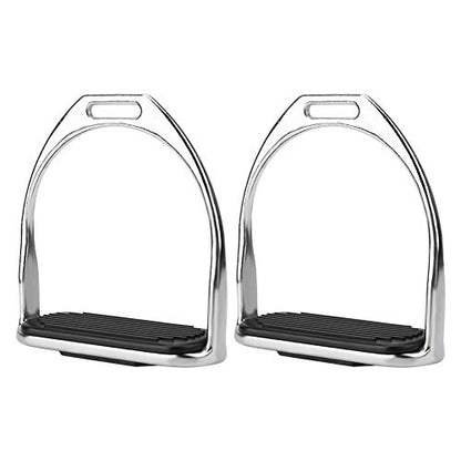 Comfortable 4.8" Iron Stirrups, Western Horse Riding Stirrups with Rubber Pad for Safe and Comfortable English Saddle Use