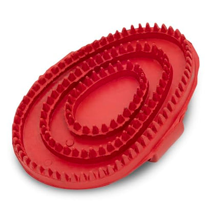 Grewal Equestrian Palm Fit Curry Comb (Red) - color: Red
