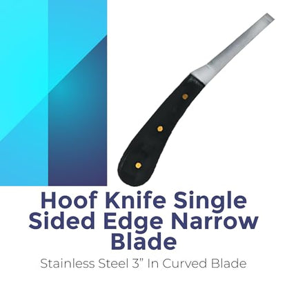 Regular Hoof Knife for Horses – Farrier Tool with Plastic Grip – Hoof Trimming Knife for Equine Care & Veterinary Use (Left Hand) - style: Semi Narrow Blade - RH