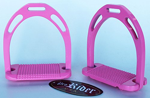CHALLENGER Horse Saddle Stirrups English Lightweight Aluminum 51114 - color: Pink
