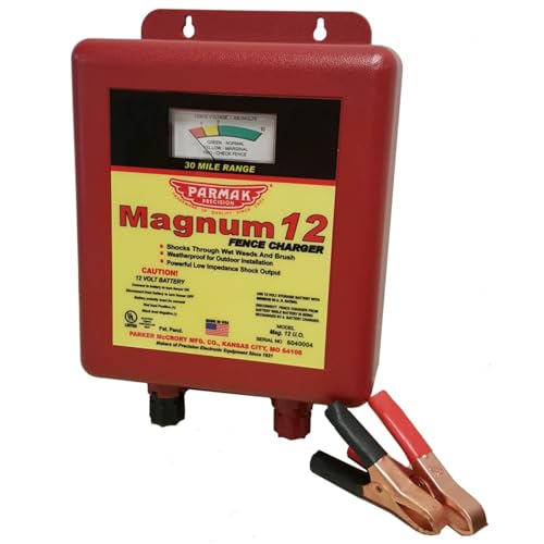 Parmak MAG12-UO 12-Volt Magnum Low Impedance Battery Operated 30-Mile Range Electric Fence Charger, Multi, Twin