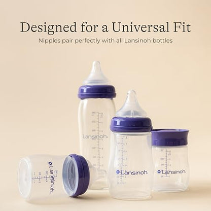 Lansinoh Anti-Colic Baby Bottles, 5 Ounces, 4 Count - style: 5 Ounce, XS Flow, 4 Count