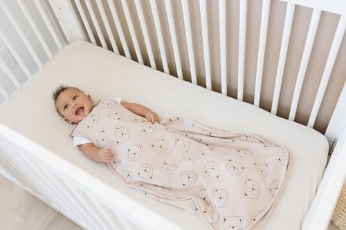 Woolino Ultimate Baby Sleep Sack – 4 Season Merino Wool Sleeping Bag, Organic Cotton Outer, Temp Regulating Blanket, Adjustable Sleep Sack Universal Size 2–24 Months - Teddy Bear - color: Teddy Bears