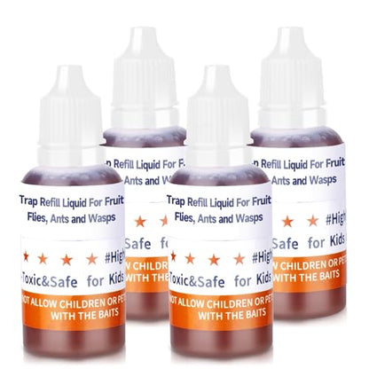 Fruit Fly Trap Refill Liquid, Gnat Killer&Fruit Fly Catcher Bait Refill, - color: White, size: 4