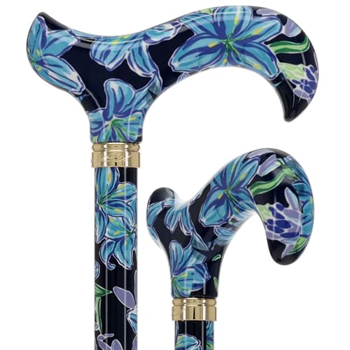 Royal RC Canes Walking Sticks for Men and Women - Stylish Designer Fashionable Adjustable Derby Canes - Lightweight Aluminum Cool Walking Sticks with HD Patterns - color: Dark Blue (Multicolor)
