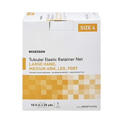 McKesson Tubular Elastic Retainer Net Dressing, Non-Sterile, Hand, Arm, Leg, Foot, Size 4, 10 1/2 in x 25 yd, 1 Count, 2 Pack - size: Size 4 1 Count (Pack of 2)