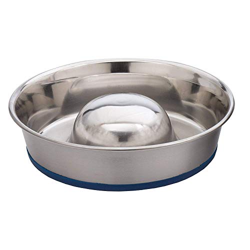 OurPets DuraPet Slow Feed Premium Stainless Steel Bowl (Heavyweight Durable Stainless Steel Bowls, Dog Food Bowl, and Dog Water Bowl) Great Alternative to Snuffle Mat for Dogs-Medium - size: Medium (4.5 Cups)