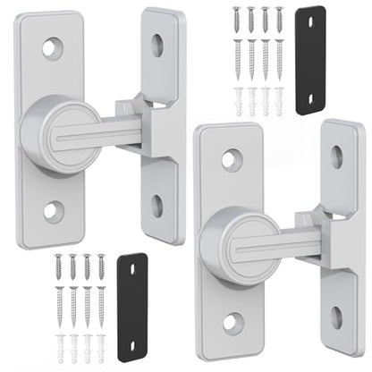 Barn Door Lock Hardware, 90 Degree Flip Latch Privacy Lock, White-2PCS | Heavy Duty Zinc Alloy Sliding Barn Door Latch for Bathroom, Bedroom, Closet, Garage, Shed and Gate - color: White-2PCS