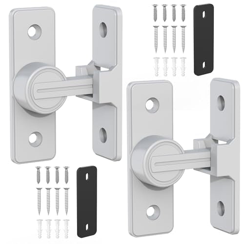 Barn Door Lock Hardware, 90 Degree Flip Latch Privacy Lock, White-2PCS | Heavy Duty Zinc Alloy Sliding Barn Door Latch for Bathroom, Bedroom, Closet, Garage, Shed and Gate - color: White-2PCS