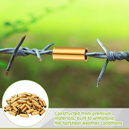 Blulu 50 Pack Barb Wire Crimpers Fence Wires Splice,1 Inch,Gold - color: Gold, size: 1 Inch