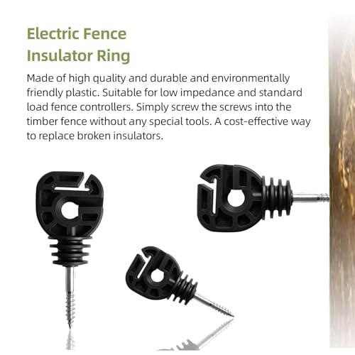100Pcs Multifunction Electric Fence Insulator for Wire/Tape/Rope Screw-in Ring Post Wood Post insulators and1 Pc Free Insulator Socket Tool(Grid System Accessories for Animal Husbandry Electronic) - style: M2
