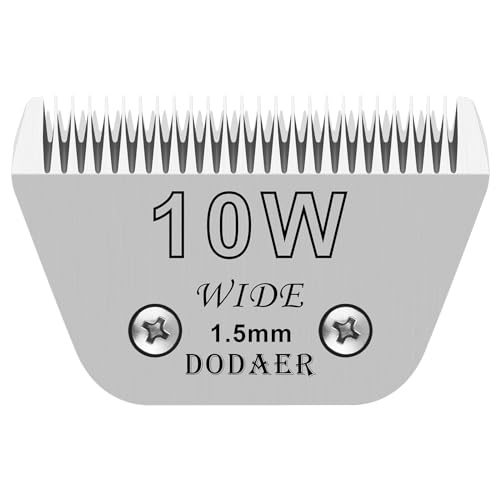 10W Dog Grooming Blade,Compatible with Andis,Oster A5,Wahl km10 Clippers | Detachable Pet Dog Grooming Wide Blades-Cutting length 1/16" 1.5mm - size: 10w-1.5mm