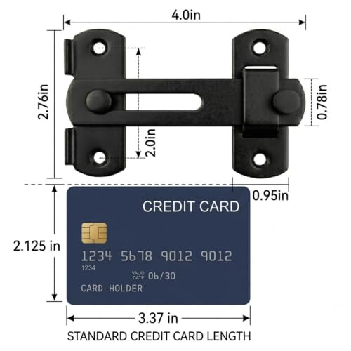 2 Pack 180° Flip Barn Door Latch, Matte Black Stainless Steel Gate Latch with Mounting Screws and 4 Spare Screws for Sliding Barn Doors, Fence Gates, Sheds, Cabinets and Windows