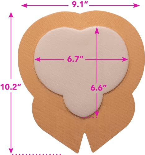 Areza Medical - Silicone Foam with Super-Absorbent Layer - Wound Dressing - Waterproof - with Adhesive Border - Sterile - Designed for Sacral Wounds - 9.1" x 10.2" - 10 PCS per Box - size: 9.1" x 10.2", 10 PCS