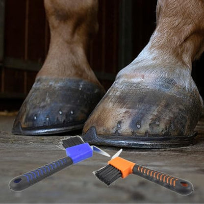 Hoof Pick with Brush Donkey Picks Soft Grip Hoofpick, 2 Pieces