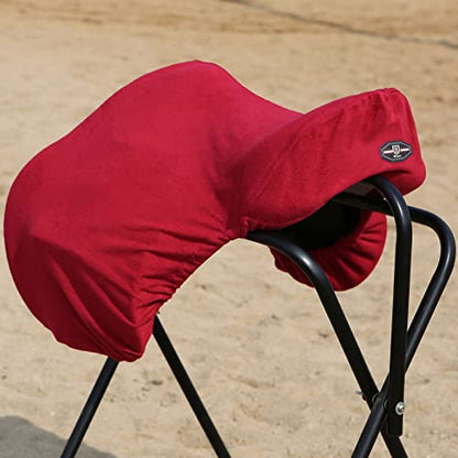 Harrison Howard Fleece Saddle Cover for GP/Close Contact Saddles, Dust Protection, Machine Washable, Elastic Fit - Red - color: Red, size: GP/CC-One Size