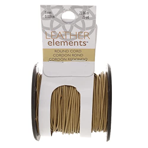 The Beadsmith Leather Cord – Beach – 1mm Spool – 25 Yards/22.86 Meters – Indian Leather Thong Ideal for Braiding, Beading, Necklaces, Fine Lacing, Hair Accessories & DIY Jewelry Making - size: 1mm, style: Beach – 25 Yards