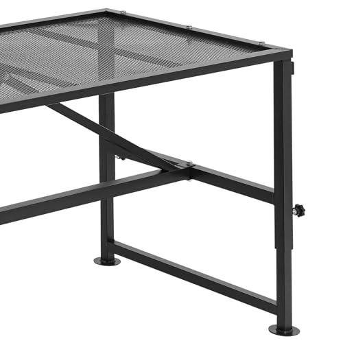 Milking Stand with a Ramp, Adjustable Milking Stand, Metal Goat Stand for Trimming Hooves 500 Lbs for Small Sheep and Goat