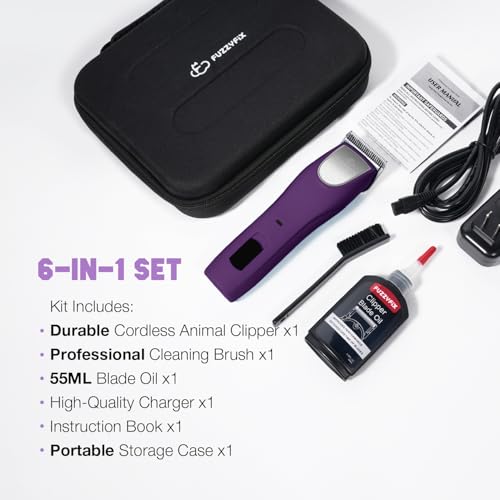 Professional Dog Clippers for Grooming 2 Speed Detachable Blade - color: Violet