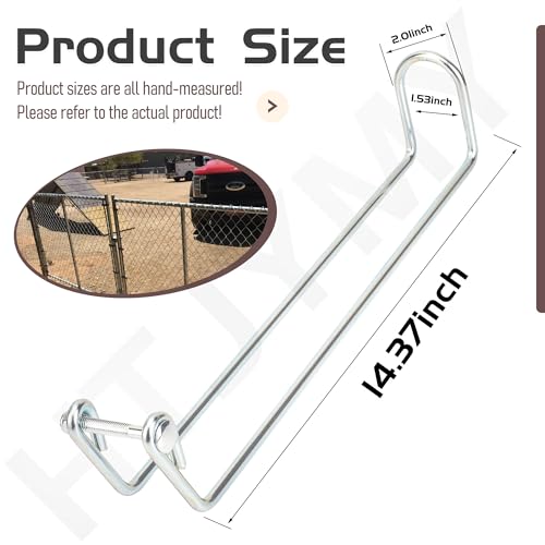 Over Throw Wire Arm Top Gate Latch Chain Link, Silver, Long 13.5"