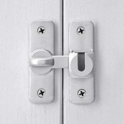 Silver Aluminum Alloy Gate Lock,90/180 Degree Barn Door Latch - color: Silver