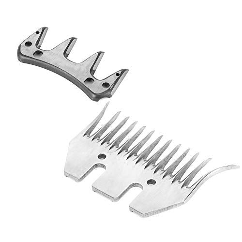 Stainless Steel Sheep Clippers Blade High Hardness Replacement Shearing Cutter for Sheep Goat Animal Grooming with 9T 13T Straight Curved Blade Options (13-Tooth Curved (+ Swing)) - size: 13-tooth curved blade (+ swing blade)
