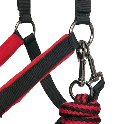 Lemieux Vogue Fleece Headcollar with Lead Rope - Extra Padding, Adjustable at Curb and Poll Strap