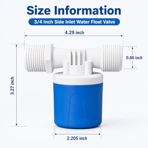 2PCS 3/4'' Side Inlet Water Float Valve | Automatic Water Level Control, Shut Off Valves, For Water Tank, Pool, Livestock Troughs - size: 3/4''-2 PCS