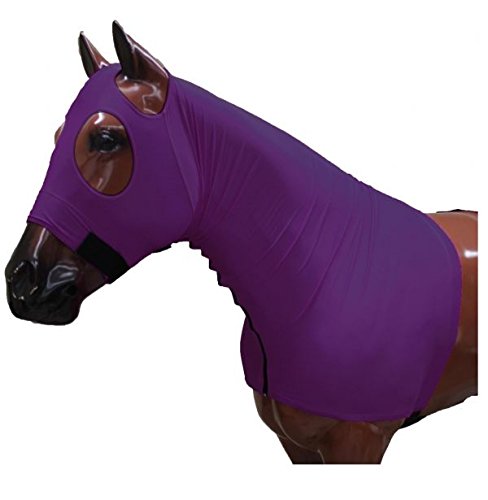 Showman Breathable Lycra Hood w/Zipper Neck - color: Purple, size: Medium