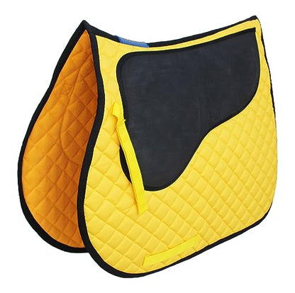 CHALLENGER Horse 23" x 20" English All-Purpose Contoured Quilted Trail Saddle Pad 72143 - color: 옐로우
