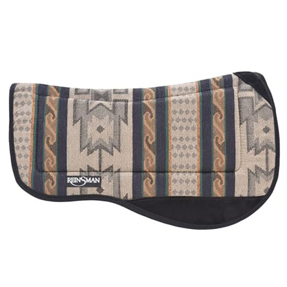 Reinsman Contoured Trail Pad with Breathable Non-Slip Tacky Too Bottom - Comfortable Durable Shock-Absorbing Stain & UV Resistant Horse Saddle Pad with Spine Relief Channel - 30" L x 34" D - color: Running Bull Onyx