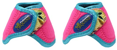 Horse Medium Sports Medicine Splint Bell Boots 41E - color: Pink Flower