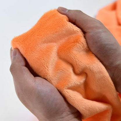 Surf turtle Orange Super Soft Minky Fabric by The Yard, 36"x60" - color: Orange