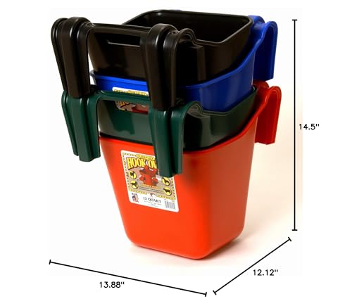 Little Giant® Plastic Hook Over Feeder | Mountable Livestock & Pet Feed Bucket | Horse Feed Bucket | Made in USA | 12 Quarts | Berry Blue - color: Berry Blue, size: 12 Quart