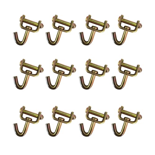 12 Pack 2" Swivel J Tow Hook Heavy Duty Replacement for Tie Down Straps - size: 12 - Pack