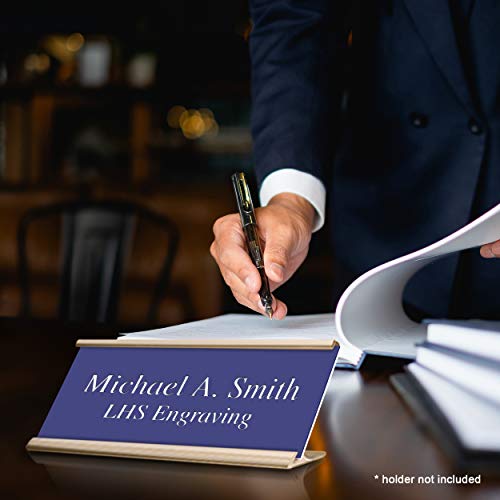Custom Engraved Office Door Name Plate & Desk Signs, Purple, 2x4 - color: B13 - Purple & White Lettering, size: 2in x 4in (5.1cm x 10.1cm)