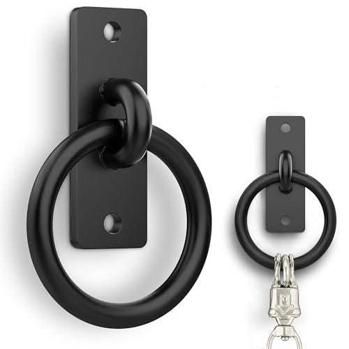 Horse Tie Ring - 2-3/8" inches Heavy-Duty Solid Steel Cross Tie Ring for Horses, Multi-Purpose Tie Down Horse Barn Supplies, Made in USA.