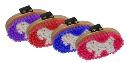 Showman small junior size body brush with pony logo in bristles Soft bristle brush (Blue)