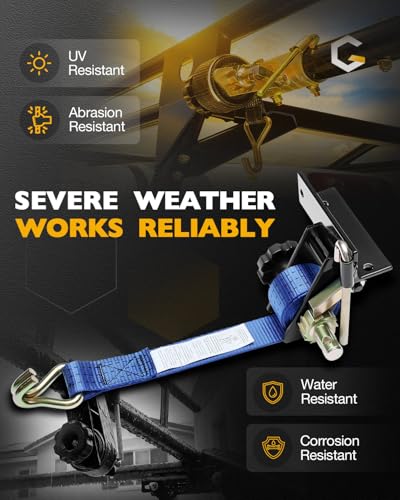Ladder Rack Ratchet Straps, Truck Rack Straps, 1.4" Black Square Tube Mount - color: Blue (4 pcs), size: Black Square Tube